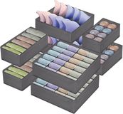 Set de 8 organisateurs de tiroirs pliables - Boîtes de rangement de vêtements - Gris