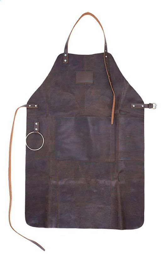 Cosy&Trendy Lederen schort 87 x 61 cm Donker bruin
