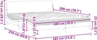vidaXL Bed met matras "Dover" fluweel donkergrijs 180x200 cm