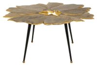 Lotus Table Basse Dorée en Aluminium avec Plateau en Forme de Fleur 95 cm