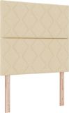 vidaXL Boxspringbed met hoofdeinde Crème 120 x 190 cm Stof