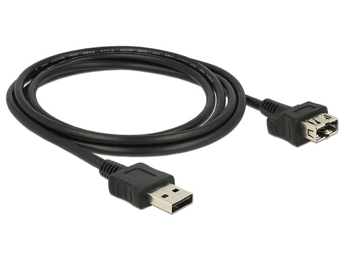 DeLOCK 2m USB 2.0-A Kabel - Zwart - 83665