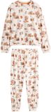 Next - Dames - Katoenen pyjama met lange mouwen - Cream Autumnal Hamish The Highland Cow