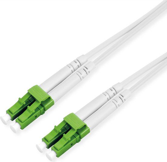 Roline Glasvezelkabel duplex, 9/125µm OS2, LC/LC, staal versterkt, LSOH, wit, 2 m
