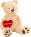Brubaker Ours XXL, 100 cm, beige, avec une étiquette en forme de cœur avec le texte "Mon préféré", peluche, ours en peluche