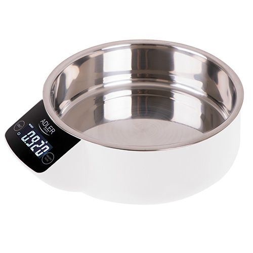 Adler AD 3166 Keukenweegschaal - Roestvrijstaal, Wit - 5 kg - Rond - Elektronisch