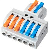 GKEEMARS 10 stuks hefboomdraadverbinders, snelbedradingskabelverbinders, push-in geleiderklemblok (2-in-6-out)