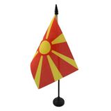 AZ FLAG Tafelvlag Macedonië 15x10 cm Polyester 100D Plastic Voet