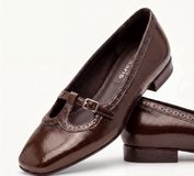 Tamaris Dames Ballerina 1-22156-47 359 Bruin Patent Leer Maat 41