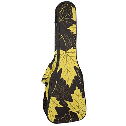 Mersov Tenor Ukulele Gigbag Waterdichte Ukelele Case Gewatteerde Rugzak, Geweldig voor Sopraan Concert (21/23/24 inch) Lente Geel Esdoornbladeren