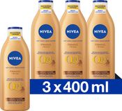 NIVEA Lait corporel raffermissant + bronzant Q10 - 3 x 400 ml