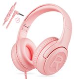 Merkloos Koptelefoon met microfoon - Kinderen - Gedeelde audio-aansluiting - 85/94 dB - Roze