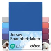 etérea Himmlische Qualität etérea Jersey Hoeslaken 140x200 - 160x200 cm Oekotex Made in Green - 100% katoen - Blauw