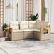 Maison Exclusive - Ensemble de meubles de jardin 4 pièces avec canapé et coussins, beige, en polyrotin