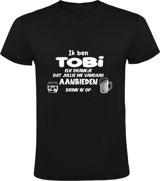 Ik ben Tobi Heren T-shirt - Zwart - 5XL - Katoen