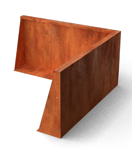 Geroba Fronta Keerwanden Cortenstaal Hoekstuk Buitenhoek 1000 x 200 x 750 mm