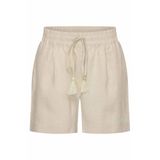 Expresso Wide Leg Regular Waist Casual Short Linnen Beige