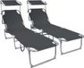 Transat avec pare-soleil - Réglable et pliable - Capacité de charge jusqu'à 110 kg - Coton