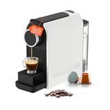 Wintem - Koffiezetapparaat 1400 W met druk 20 bar, compatibel met standaard capsules, tank van 0,5 l, programmeerbare output en automatische uitschakeling voor romige en snelle espresso, wit