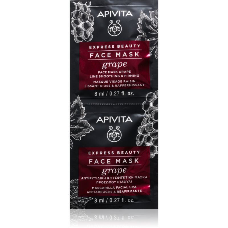 Apivita Express Beauty Gezichtsmasker Druif 2x8ml