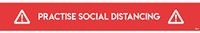 Avery Practise Social Distancing Vloersticker 1000x140mm, Rood/wit, 2 vloerstickers per pak