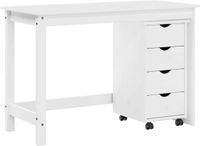 vidaXL Bureau Kast Set 2 st Wit Massief Grenenhout