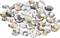 Creativ Company B.V. Ronde strass steentjes diamanten - zilver mix - 720x stuks - hobby materiaal - knutselen - zelf beplakken