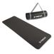 TREXO NBR Oefenmat in zwart, 183 x 61 cm, materiaal van buitengewone duurzaamheid en flexibiliteit, 15 mm dikte met antislip textuur, compleet met draagriem, ideaal voor fitnesstraining
