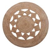 Atout Ciel - Rond opengewerkt vloerkleed van natuurlijk jute, 80 cm