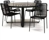 VITA Tuinstoel Vita Luxor zwart met braga tafel 140 cm rond