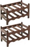 Hega Hogar Porte-bouteilles de vin - 4 pièces - Plastique - Marron