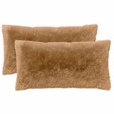 vidaXL Kussensloop 2 pcs HEERLEN Taupe 40 x 70 cm PV Fleece