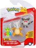 Jazwares Pokémon - Battle Figure Set (3PK: Roselia with Stand, Perrserker, Marowak) W26