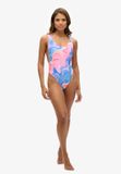 Superdry Dames Badpak met Tie-dye Print en Ronde Hals - Maat L