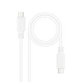 Watio Wave USB 2.0-kabel, USB C naar USB-C, 1,5 m lengte, 3 A houder, wit, ideaal voor opladen en gegevensoverdracht