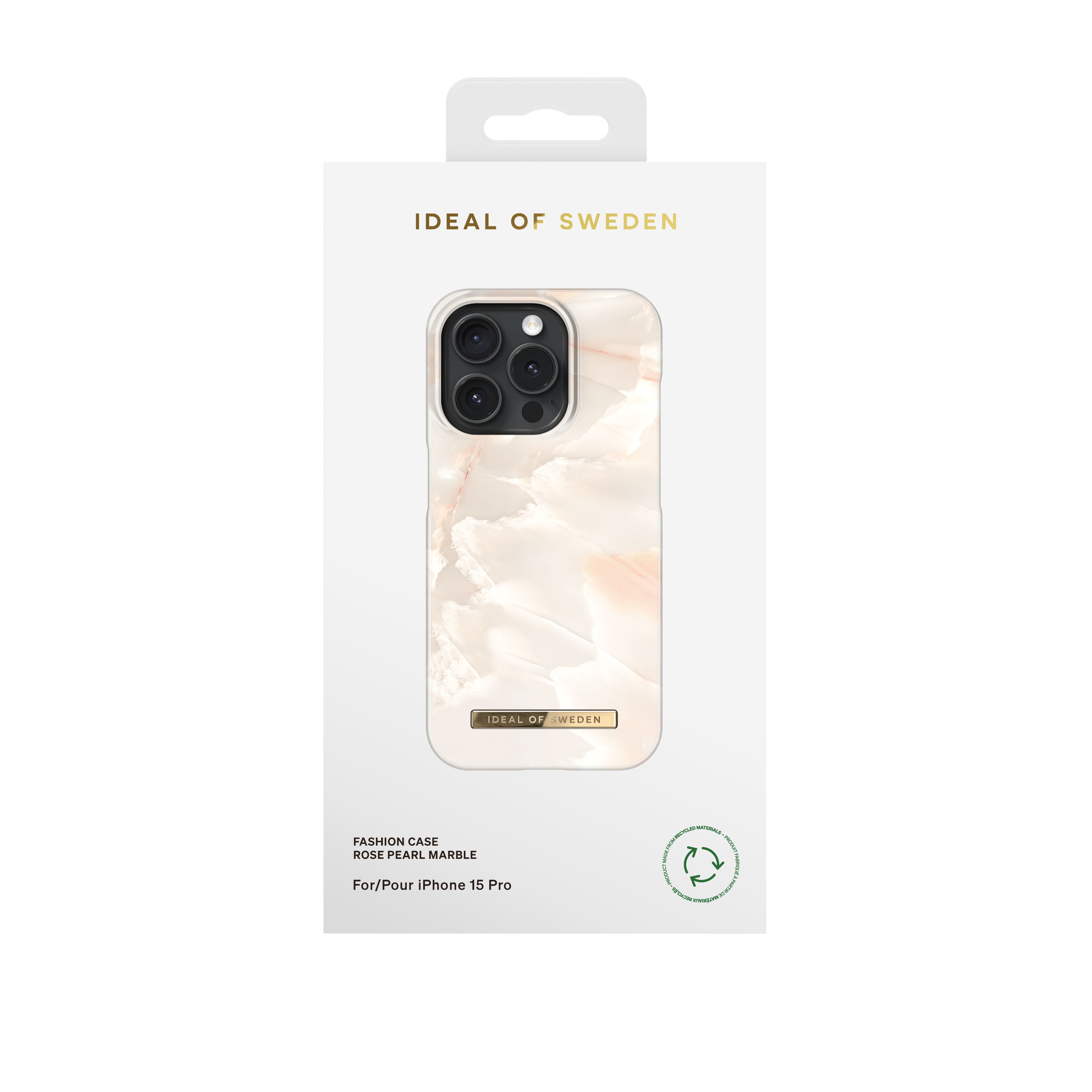 iDeal of Sweden Rose Pearl Marble iPhone 15 Pro Cover Case - Pearl