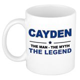 Bellatio Decorations Cayden naam cadeau mok - man myth legend - koffiemok - 300 ml