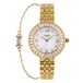 Lucardi - Dames Regal damesset horloge en armband goudkleurig - Cadeau Set - Alloy - Goudkleurig