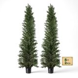 VEVOR Kunstplantenset 2 stuks. Kunstmatige Cipressen met PP-Pot 2438mm