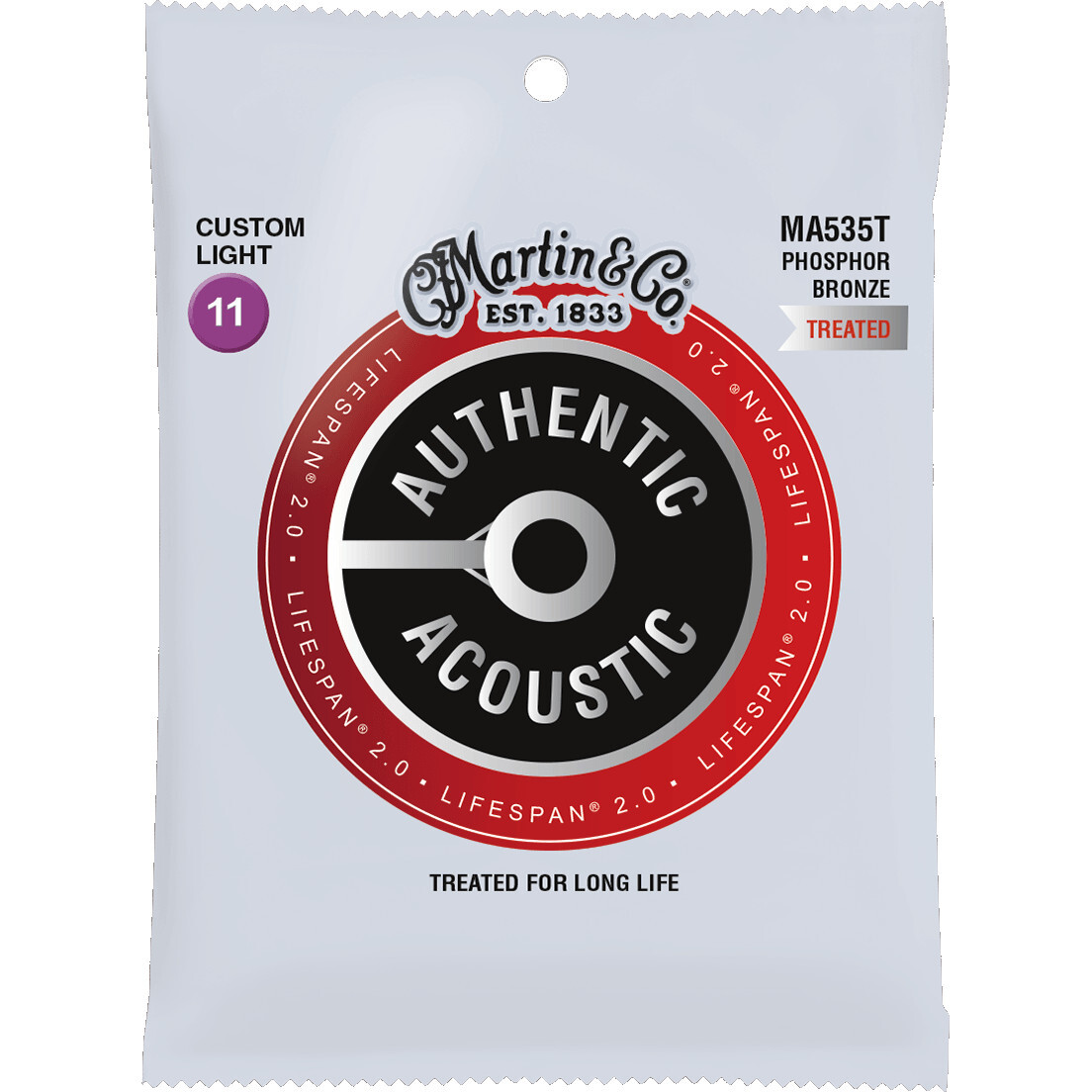 Martin Strings MA535T Authentic Lifespan 2.0 Phosphor Bronze