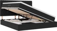 vidaXL LED-opbergbed met matras, Zwart, 160 x 200 cm, Fluweel