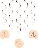 Folat Hangdecoratie Elegant Lush Blush 70 Jaar - 5 stuks
