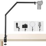 TARION Overhead statief camera tafelstatief klemstatief flexibel scharnierende arm tafelhouder met 3/8 inch schroefdraad en 3/8 inch op 1/4 inch schroeven adapter voor DSLR camera's ringlicht