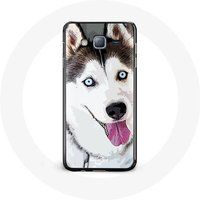 Maniacase Etui voor Samsung Galaxy J5 Siberische witte Husky blauwe ogen