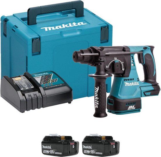 Makita DHR242RTJ 18V SDS-plus Combihamer Set (2x 5.0Ah) - Koolborstelloos