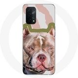 Maniacase Etui voor Oppo A74 Pitbull hond bruin