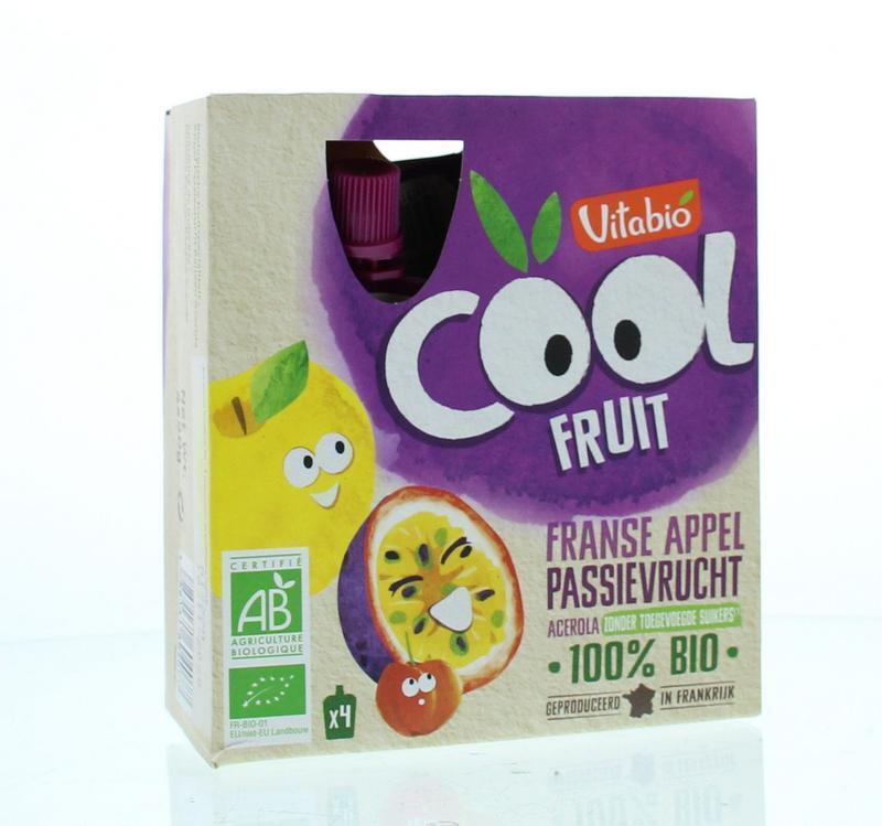 vitabio Coolfruit appel passievrucht 90 gram bio 4x90g