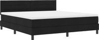 vidaXL Boxspring bed met LED-stripverlichting Zwart 180 x 200 cm Stof