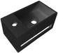 BES LED Toiletfontein - Leoni - Solid Surface - Handdoekhouder en Kraangat Links - Zwart 35.8x20.5x15.7 cm