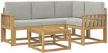 vidaXL Buiten bankenset 5 st Wit en Lichtgrijs Polyester